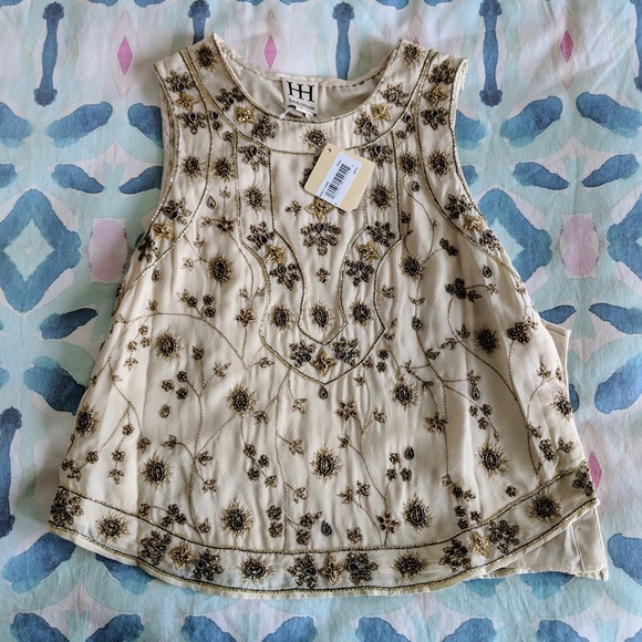 Haute Hippie Tops - NWT Haute Hippie Beaded Crop Top
